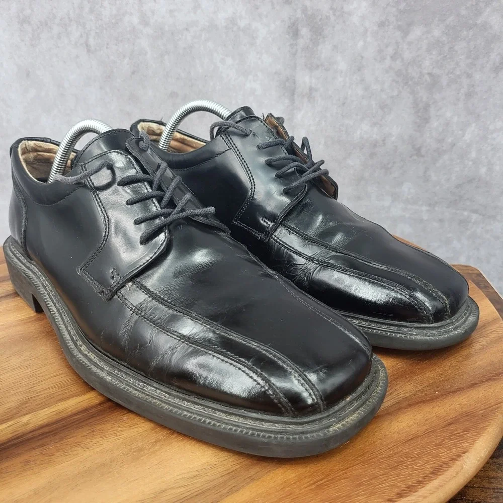 Vintage Skechers Oxford Shoes Men 9.5 Black Leather Chunky Y2K Cities Angel Itay